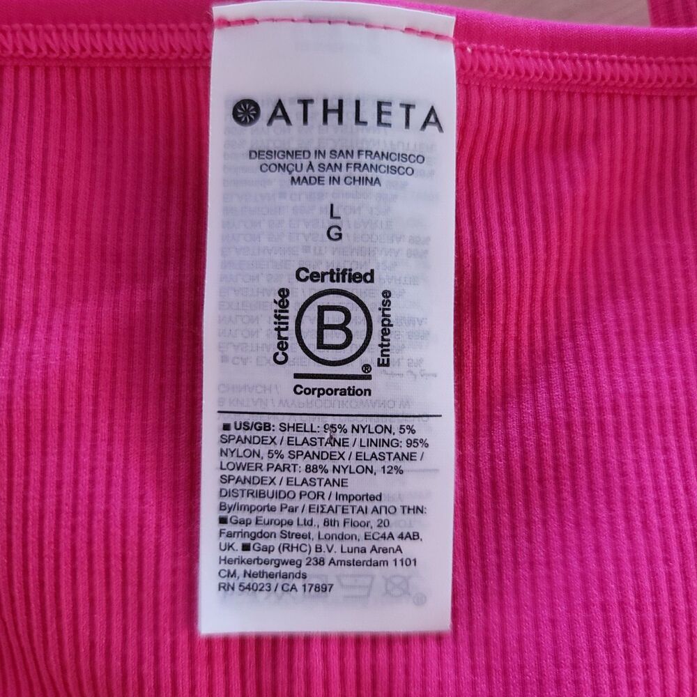 CLEARANCE Athleta Aurora Seamless Crop Top Long Sleeve Pink Size L Yoga Gym - Picture 11 of 11